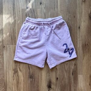 247 Grind Lavender Sweat Shorts Mens Athletic Gym Fleece Shorts Purple Graphic